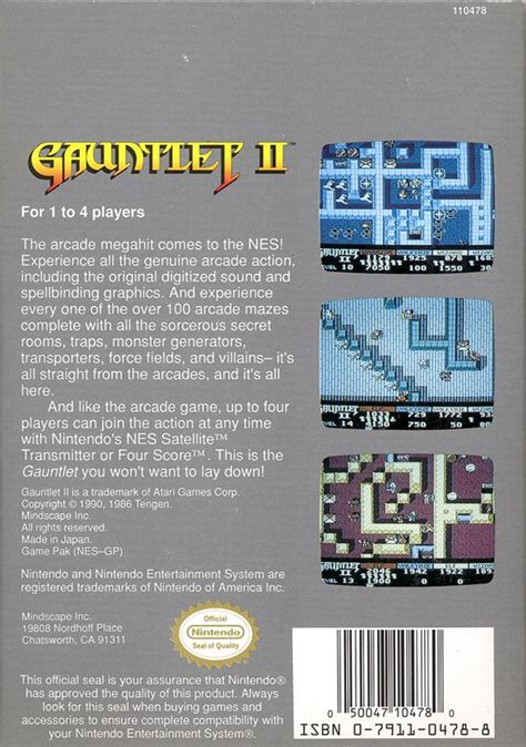 Gauntlet Ii 1989 Nes Box Cover Art Mobygames