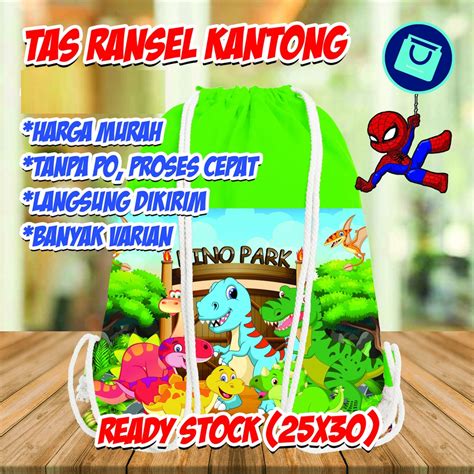 Jual Tas Ultah Ransel Serut Souvenir Ulang Tahun Anak Model Kantong