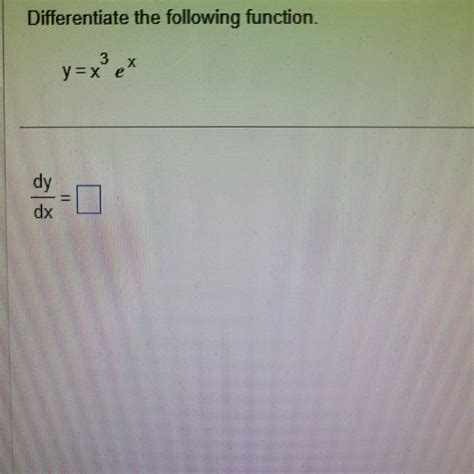 Answered Differentiate The Following Function 3 Bartleby