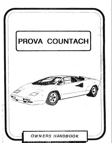 LAMBORGHINI COUNTACH REPLICA Owners Assembly Manual Inspire Uplift