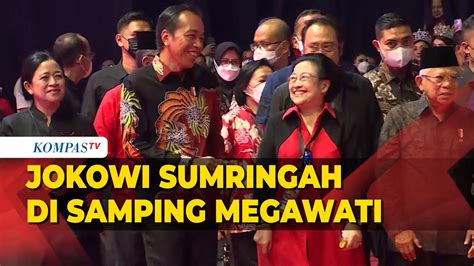 Sumringahnya Jokowi Di Samping Megawati Di HUT Ke 50 PDIP YouTube