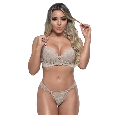 Conjunto 1 2 Taça Rendado Fio Dental Diras Lingerie Gall