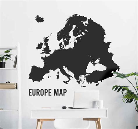 Europe world map wall sticker monocolor - TenStickers