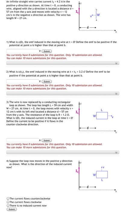 Solved An Infinite Straight Wire Carries Current A Chegg