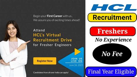 Hcl Recruitment 2021 Hcl Virtual Recruitment Drive 2021 Slection Process Off Campus Jobs