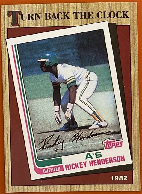 Rickey Henderson Topps Tiffany Turn Back The Clock Series Mint