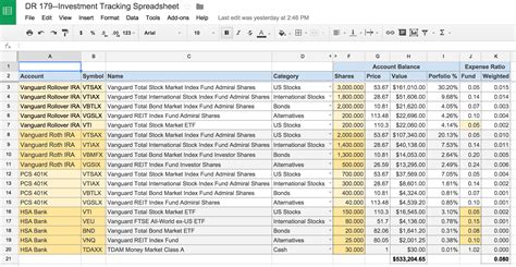 Excel Spreadsheet For Shares Portfolio Db Excel