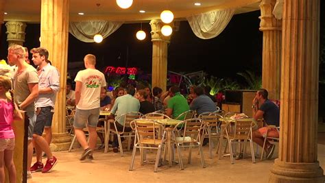 VARNA, BULGARIA - AUGUST 2, 2014: Nightlife In The Golden Sands Resort ...