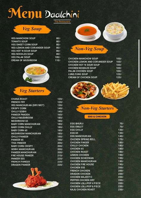 Menu At Daalchini Restaurant Jagdalpur