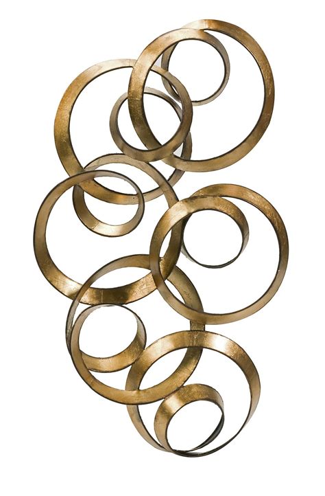 Seretha Gold Leaf Wall Decor Gold Leaf Wall Circle Metal Wall Art