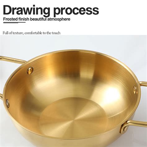 Nipiin Korean Stainless Steel Style Ramen Pot Small Hot Pot Noodles Kimchi Seafood Pax