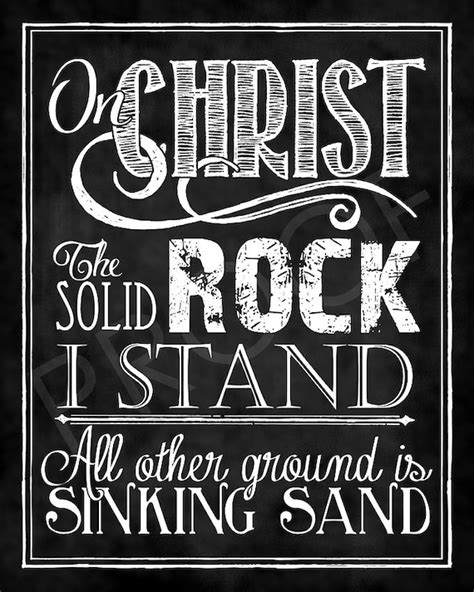 Hymn on Christ the Solid Rock I Stand Chalkboard | Etsy