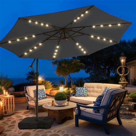 Snapklik Wikiwiki Ft Solar Patio Offset Umbrella Outdoor