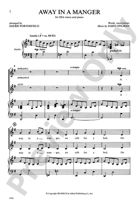 Away In A Manger Ssa Choral Octavo Digital Sheet Music Download