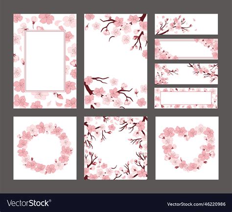 Cherry blossom banner layout sakura flowers Vector Image