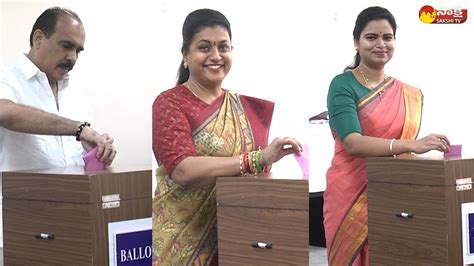 Ministers And Mlas Cast Vote For Mla Quota Mlc Election Minister Roja