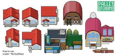 Pallet Town Tiles Pixel Art Design Pixel Art Indie Game Art