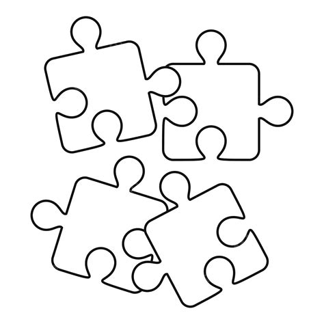 Jigsaw Puzzles Icon Outline Style Puzzle Drawing Jigsaw Drawing