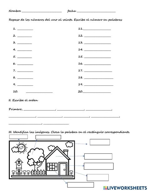 Repaso Números Y Partes Del Cuerpo Worksheet Live Worksheets