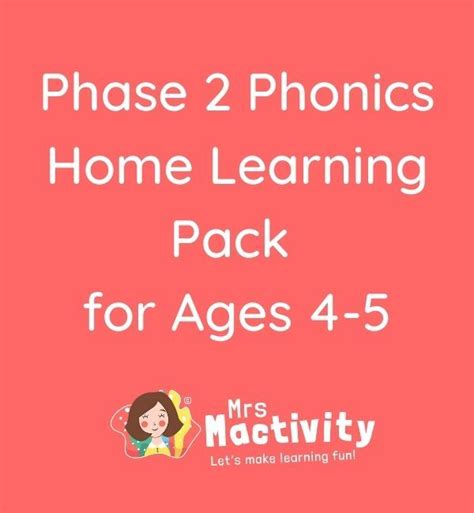 Phase 2 Phonics Home Learning Resource Pack Mrs Mactivity Phonics