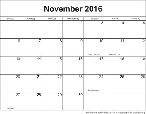 Printable Calendar November Printable Computer Tools