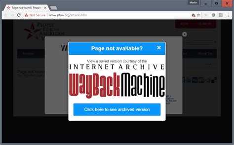 Page Not Found Load Archived Copies With Wayback Machine For Chrome