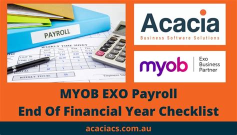 Myob Exo Payroll Eofy Checklist Acacia S Services