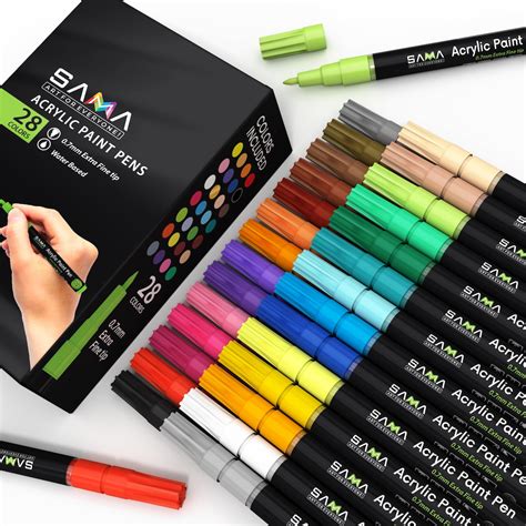 Acrylic Paint Pens Set Of 28 Premium Markers Extra Fine Tip Etsy