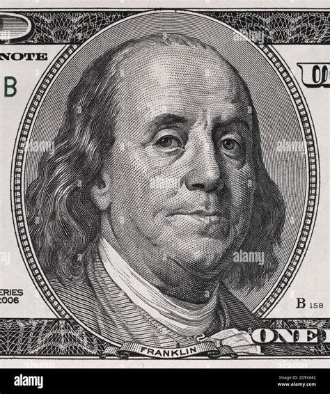 Benjamin Franklin Face On Us One Hundred Dollar Bill Macro United