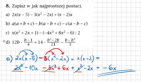 KLASA 7 Temat Mnożenie sum algebraicznych przez jednomian