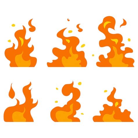 Premium Vector Cartoon Fire Vector Set