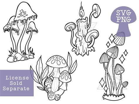 Magic Mushroom Svg Designs Cricut Files Mushrooms Template For Earrings