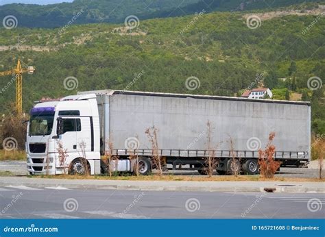 Big truck on a parking lot stock photo. Image of truck - 165721608