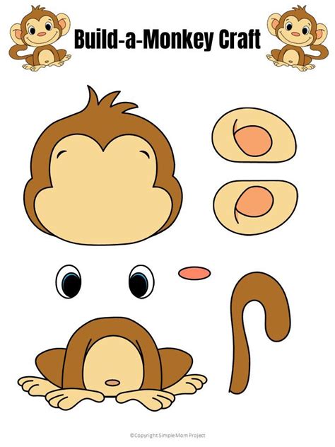 Easy build a monkey craft for kids with free template – Artofit