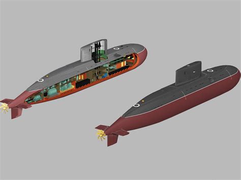 Kilo Class Submarine With Interior - 3D Model by FiniasK