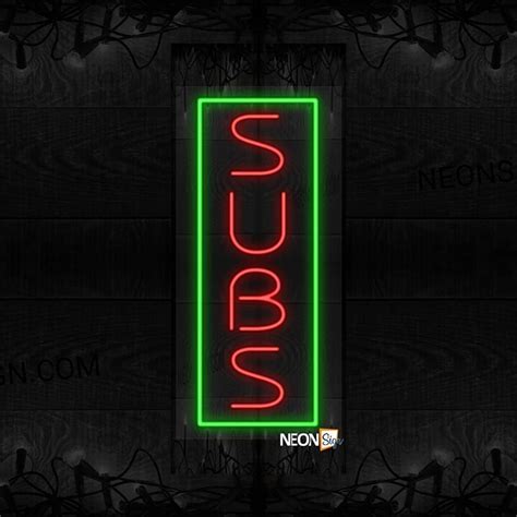 Vertical Subs With Green Border Led Flex Neonsign