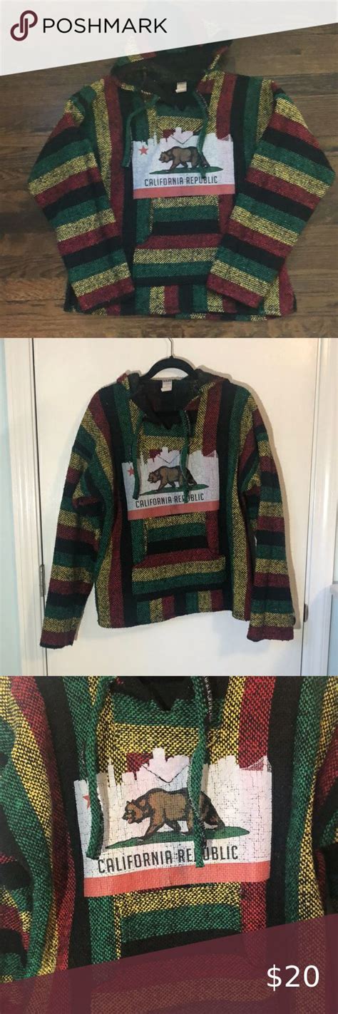 Mens Rasta Sweater With California Skyline Mens Medium California