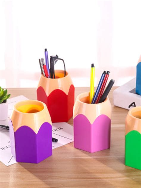 Random Color Pencil Shaped Pen Holder 1pc Sunshine Craft