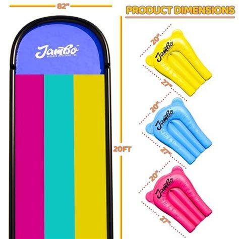 Jambo Xl Premium Slip Splash And Slide With 3 Bodyboards Heavy Duty