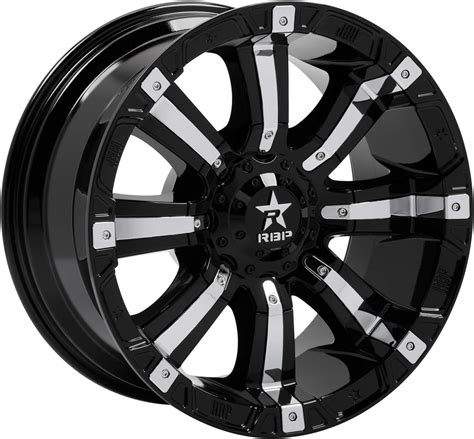 Amazon RBP 94R Black With Chrome Inserts Wheel With 20x9