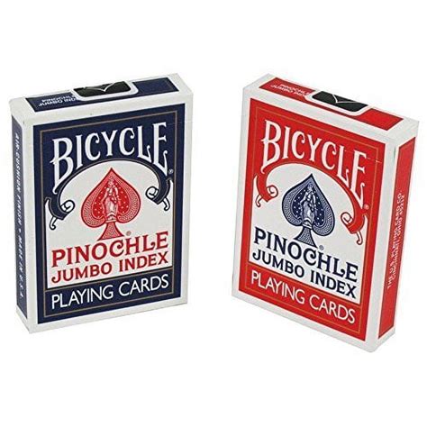 Bicycle Pinochle Jumbo Index Playing Cards Colors May Vary Red Or Blue