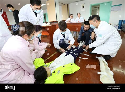 HANGZHOU CHINA APRIL 7 2023 Medical Staff Receive Training On