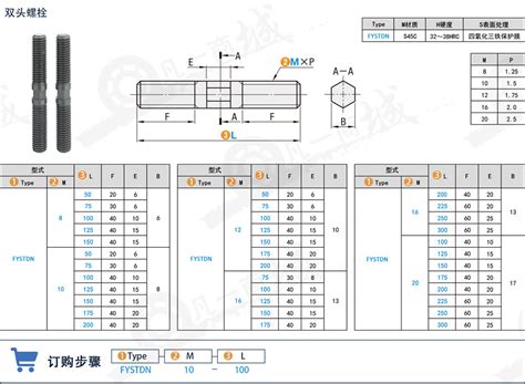 双头螺栓 双头螺丝 螺柱 规格尺寸 价格 STDN 凡一商城