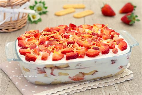 Tiramisù panna e fragole senza cottura cremosissimo