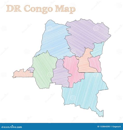 DR Congo hand-drawn map. stock vector. Illustration of africa - 133864200