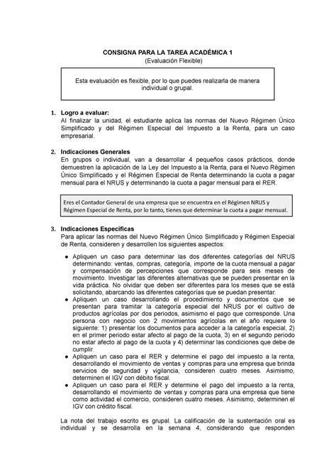 Tareaacademica Indicaciones A C V Consigna Para La Tarea