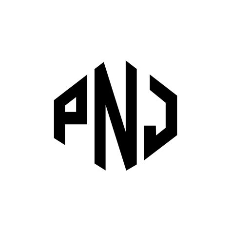 diseño de logotipo de letra pnj con forma de polígono. pnj polígono y diseño de logotipo en ...