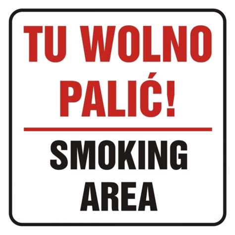 Znak Tu wolno palić Smoking area Znaki BHP Do pociągów