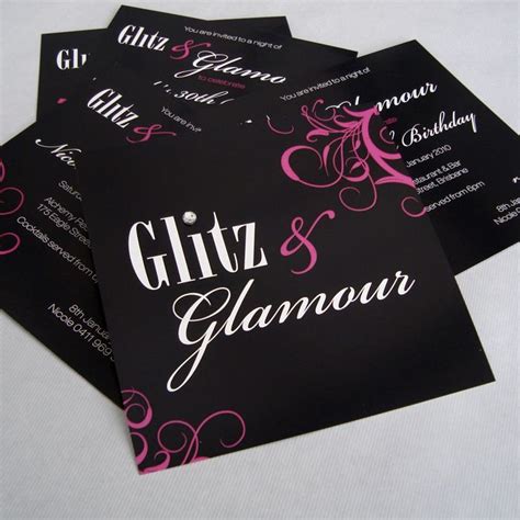 Glitz And Glamour Party Invitations Little Flamingo Glitz And