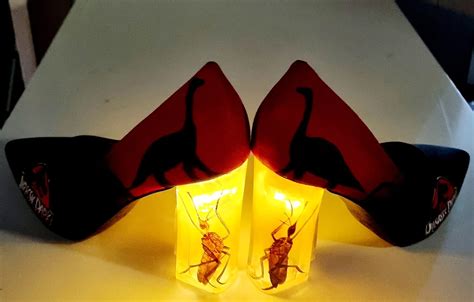 Light Up Jurassic Park Heels With Giant Mosquito Stuck In Amber